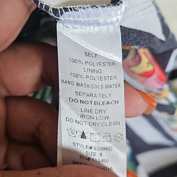 Milk & Honey Women's Tropical Floral Pattern Asymmetric Hem Maxi Dress Small Red - Picture 12 of 16